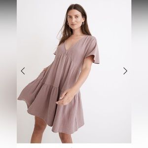 NWT! Madewell Lightspun Popover Tiered Mini Dress